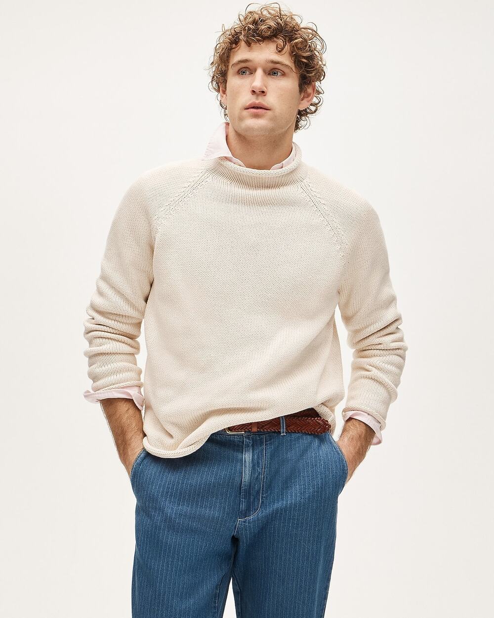 J. Crew Men's 1988 Roll-Neck Sweater Cotton Mountain Ivory Size S NWOT